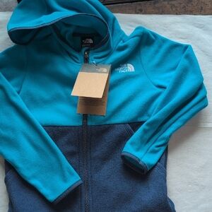 The North Face Kids Teal and Navy Fleece Hoodie